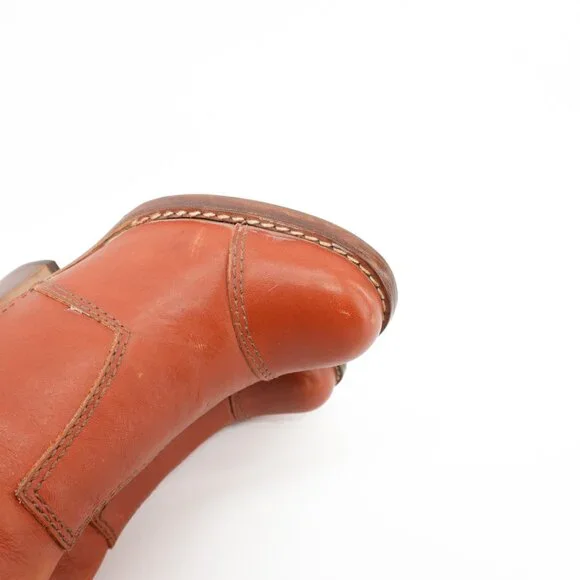 Vintage 70s Campus Leather Knee-high Gogo Boots Heeled Brown Boots Size 5 1/2